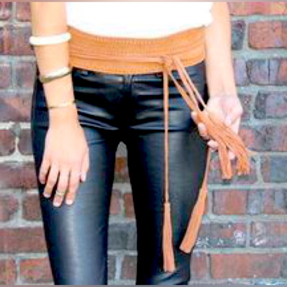 Brand New with Tags - Linea Pelle Bo Suede Sash Belt - Color: Whiskey